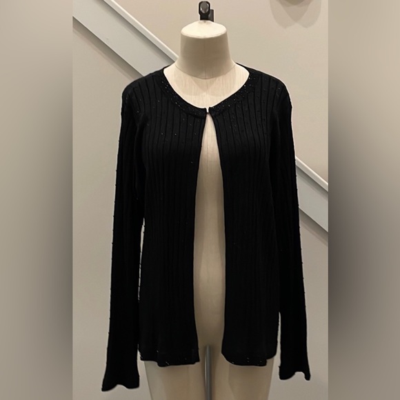 Charter Club black cardigan sweater with sparkles. Size 1X - Picture 2 of 8